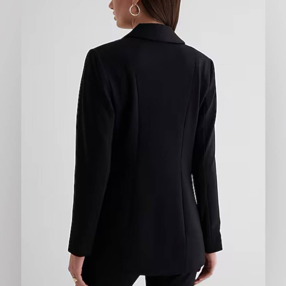 Express Columnist Open Front Boyfriend Blazer - Picture 3 of 7